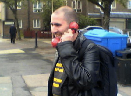 Red phone in London street